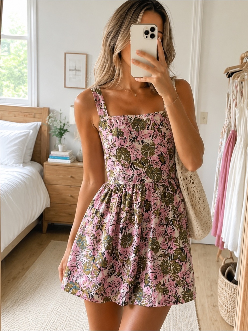 Cotton Mallorca Mini Dress | Lilac Sachet Blurry Palms size medium pink wildfox